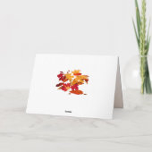 秋の葉(オレンジレッドイエロー誕生日) カード (裏面)