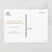 秋の葉 オレンジ色のグリーティングカード シーズンポストカード (裏面)