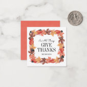 秋の葉 感謝を捧げる感謝祭のグリーティングカード ノートカード (正面/裏面インサイチュ)