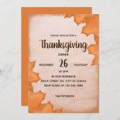 秋の葉 - 感謝祭の食事への招待 招待状 (正面/裏面)