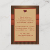 秋の葉、披露宴ストライプの囲いカード エンクロージャーカード (裏面)