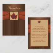 秋の葉、披露宴ストライプの囲いカード エンクロージャーカード (正面/裏面)