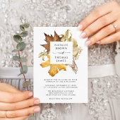 秋の葉 |水エレガント色秋の結婚式 招待状