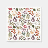 秋の葉 水彩 カラフルな葉 スタンダードカクテルナプキン (正面)