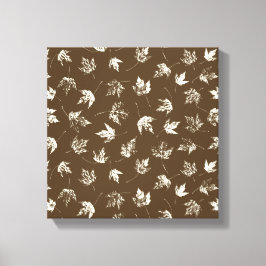 秋の葉Mapleの茶色 – シームレスなパターン。 キャンバスプリント