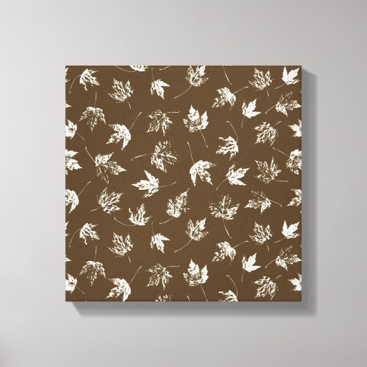 秋の葉Mapleの茶色 – シームレスなパターン。 キャンバスプリント (正面)