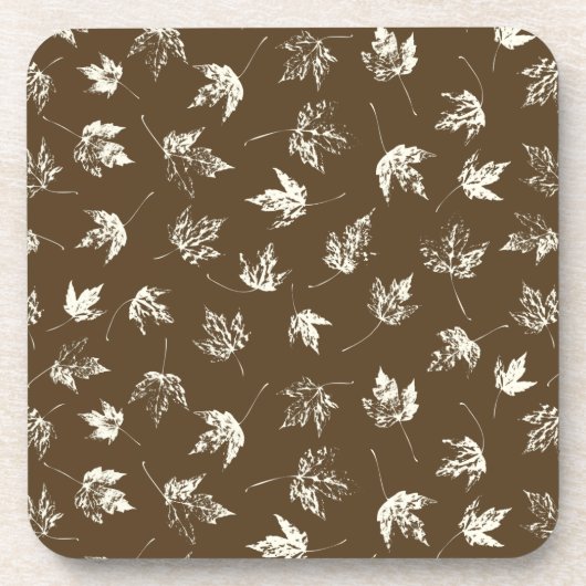 秋の葉Mapleの茶色 – シームレスなパターン。 コースター (正面)