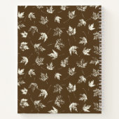 秋の葉Mapleの茶色 – シームレスなパターン。 ノートブック (裏面)