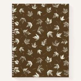 秋の葉Mapleの茶色 – シームレスなパターン。 ノートブック