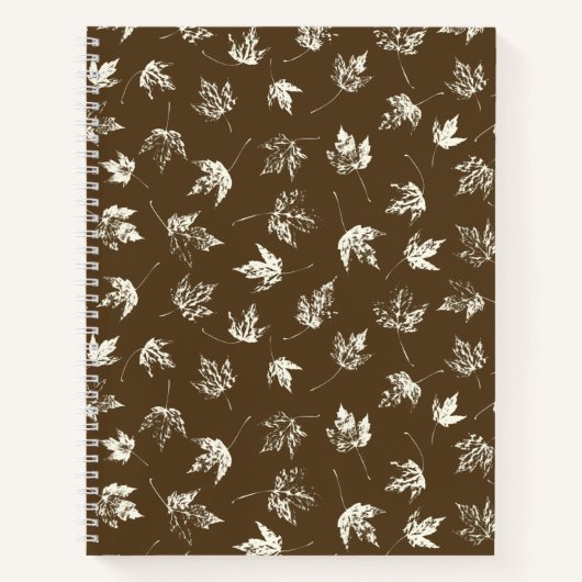 秋の葉Mapleの茶色 – シームレスなパターン。 ノートブック (正面)
