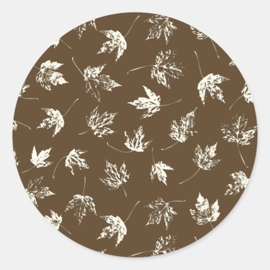 秋の葉Mapleの茶色 – シームレスなパターン。 ラウンドシール (正面)