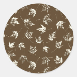 秋の葉Mapleの茶色 – シームレスなパターン。 ラウンドシール