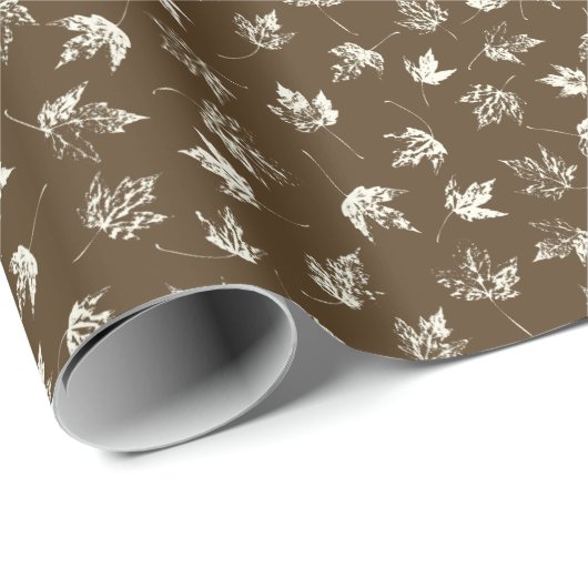 秋の葉Mapleの茶色 – シームレスなパターン。 ラッピングペーパー (ロールコーナー)