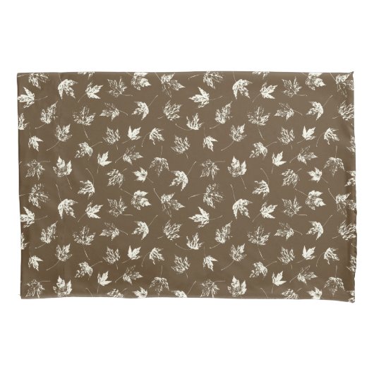 秋の葉Mapleの茶色 – シームレスなパターン。 枕カバー (正面)