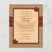 秋の葉RSVPカード 出欠カード (裏面)