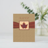 秋の葉RSVPカード 出欠カード (スタンド正面)