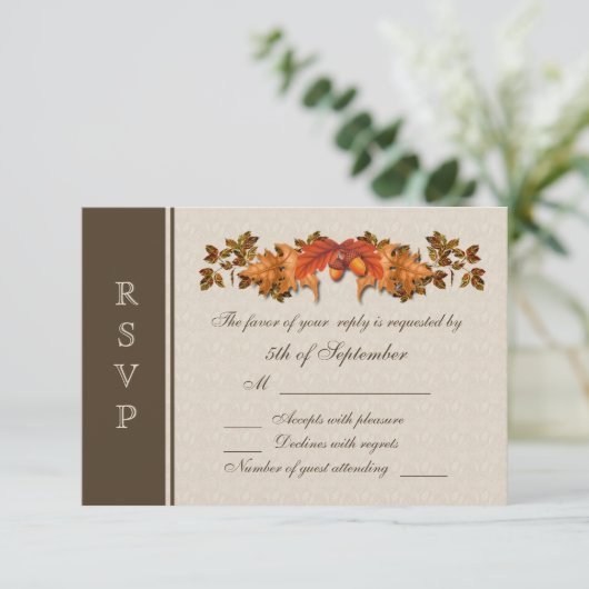 秋の葉RSVP 出欠カード (スタンド正面)