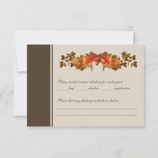 秋の葉RSVP 出欠カード (裏面)