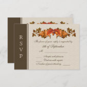 秋の葉RSVP 出欠カード (正面/裏面)