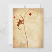 秋の蔦の実 ウェディング RSVP 返信 (裏面)