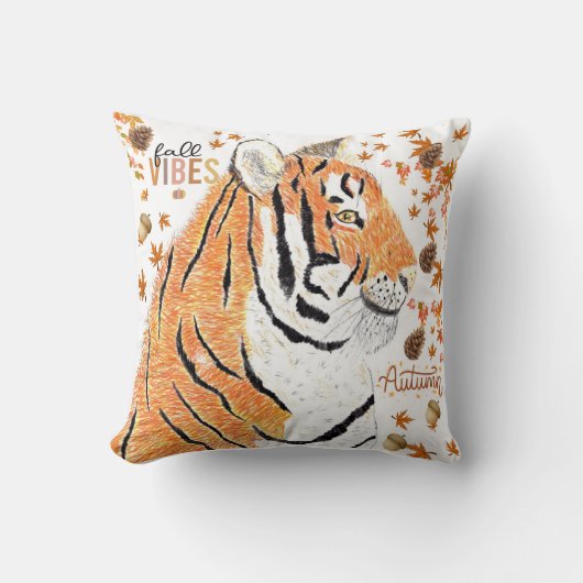 秋の虎 クッション (正面)