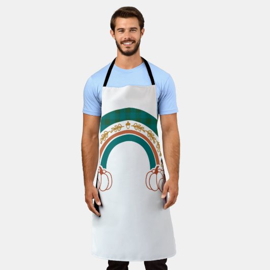 秋の虹 エプロン (着用した状態)