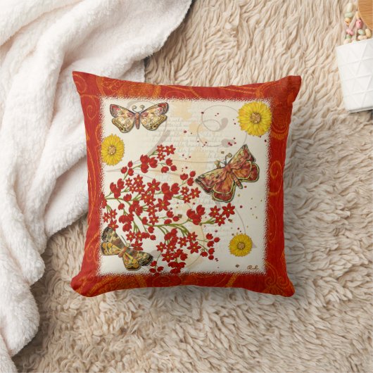 秋の蛾のミュージングズ3D宝石 クッション (ブランケット)