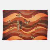 秋の蝶は赤茶色 キッチンタオル (横)