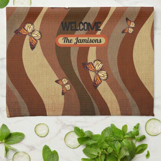 秋の蝶 キッチンタオル (折り畳み)