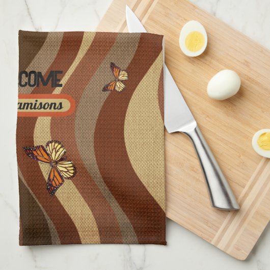 秋の蝶 キッチンタオル (四つ折り)