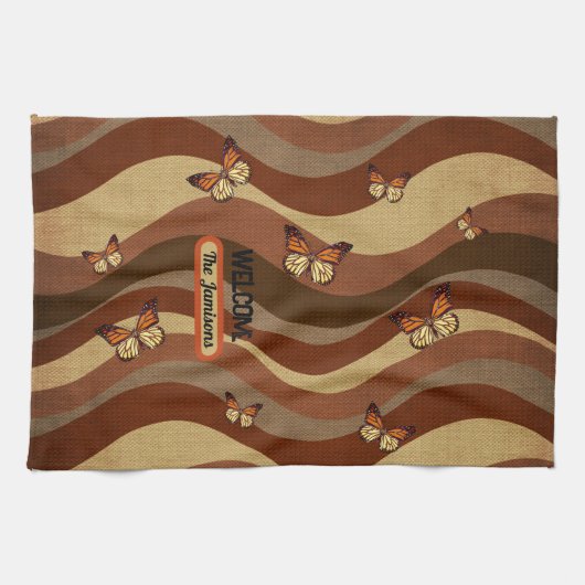 秋の蝶 キッチンタオル (横)