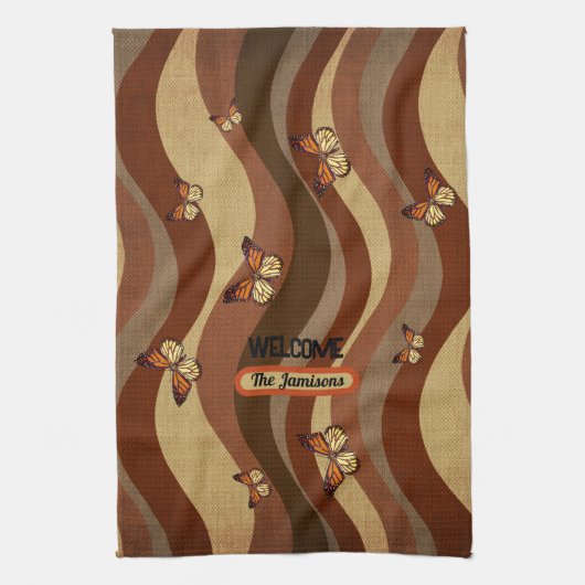 秋の蝶 キッチンタオル (縦)