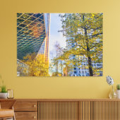 秋の街並みモダン建築 キャンバスプリント (インサイチュ (リビング))