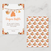 秋の衣料品ライン男の子の赤ちゃんシャワーおむつラッフル エンクロージャーカード (正面/裏面)