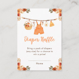 秋の衣料品ライン男の子の赤ちゃんシャワーおむつラッフル エンクロージャーカード