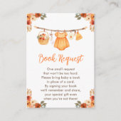 秋の衣服行の女の子の赤ちゃんシャワー本のリクエスト エンクロージャーカード (正面)
