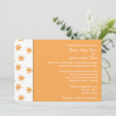 秋の装飾グラフィック葉イエロー結婚ズの 招待状 (スタンド正面)