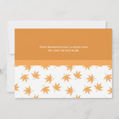 秋の装飾グラフィック葉イエロー結婚ズの 招待状 (裏面)