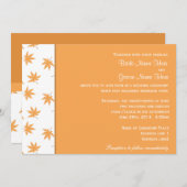 秋の装飾グラフィック葉イエロー結婚ズの 招待状 (正面/裏面)
