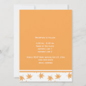 秋の装飾グラフィック葉イエロー結婚ズの 招待状 (裏面)