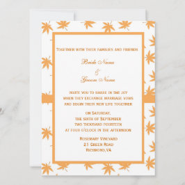 秋の装飾グラフィック葉イエロー結婚ズの 招待状