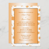 秋の装飾グラフィック葉イエロー結婚ズの 招待状 (正面/裏面)