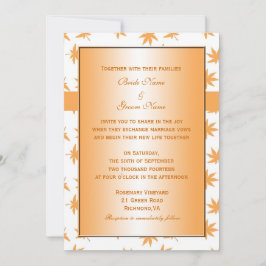 秋の装飾グラフィック葉イエロー結婚ズの 招待状