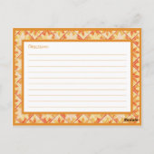 秋の装飾フローラタイルレシピカード ポストカード (裏面)