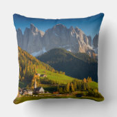 秋の装飾用クッションのドロマイトの村 クッション (裏面)