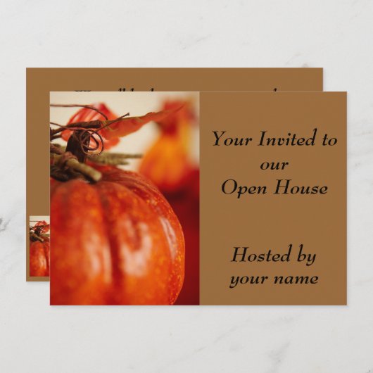 秋の装飾 –  招待状 (正面/裏面)