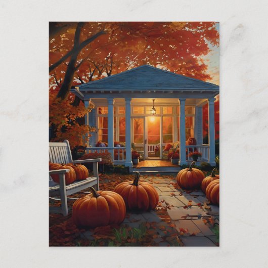 秋の裏庭 ポストカード (正面)