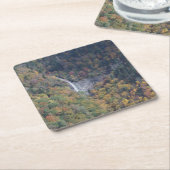 秋の西ノースカロライナの滝 スクエアペーパーコースター (アングル)