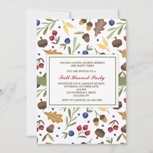 秋の要素の招待状 招待状 (正面)