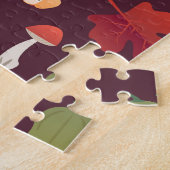 秋の要素、暗い背景、ヴィンテージ ジグソーパズル (側面)